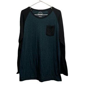 Dikotomy Premium Teal Black L/S Raglan Standard Fit Shirt Size XL EUC #1460